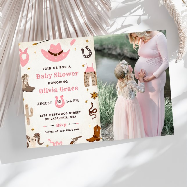 Cowboy Wild West Rodeo Western Girl Baby Shower  Invitation (Creator Uploaded)