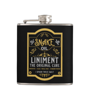 Cowboy Wild West Snake oil Hip Flask
