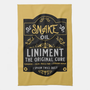 Cowboy Wild West Snake oil Tea Towel