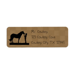 Cowboy with his Horse Return Address Avery Labels