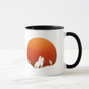 Cowboy with horse Wild West sunset landscape Mug