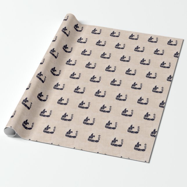 Cowboy Wrapping Paper (Unrolled)