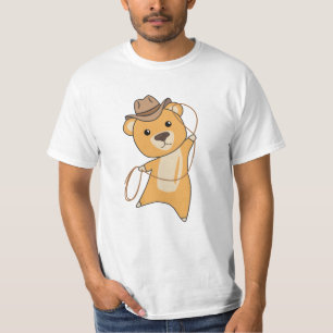 Cowboy Yellow Bear Little Bear Teddy Bear Lasso T-Shirt