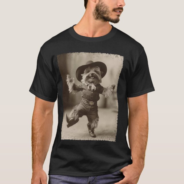 Cowboy Yorkshire Terrier T-Shirt (Front)