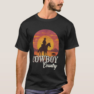 Cowboycore Cowboy On A Rearing Horse Cowboy Aesthe T-Shirt