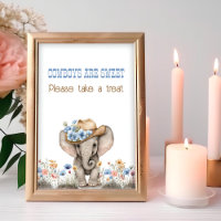 Cowboys are Sweet Boho Elephant Baby Shower Favour