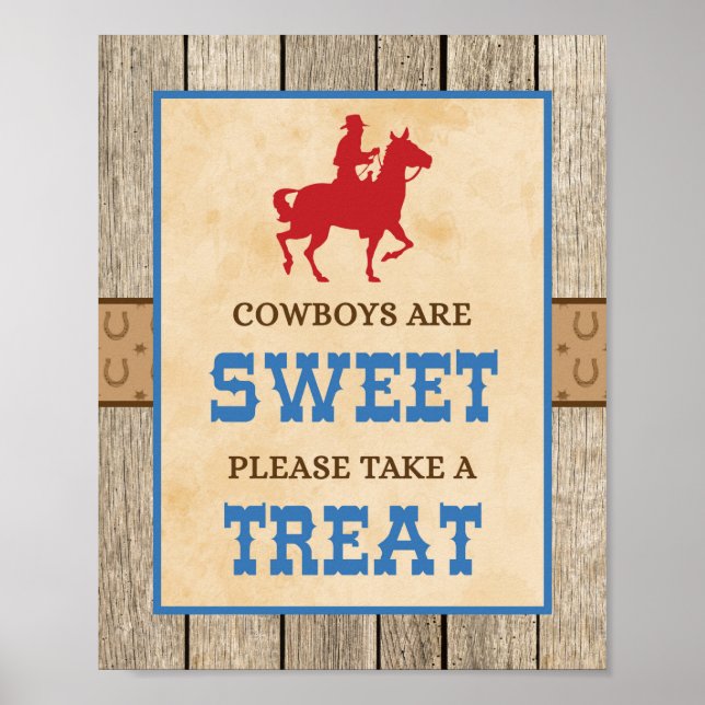 Cowboys are Sweet Please Take a Treat Sign (Front)