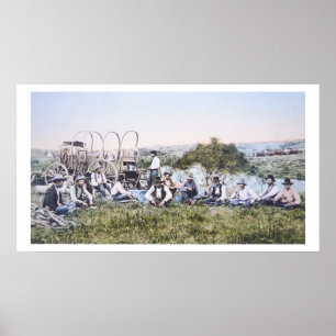 Cowboys at Lunch, 1904 (photo) Poster