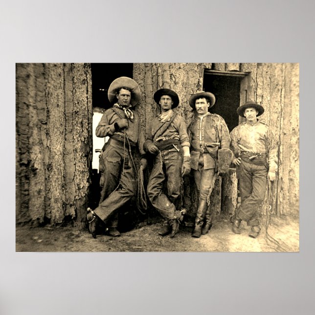 Cowboys Calgary Alberta Circa 1883  Poster (Front)