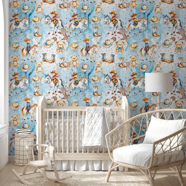 Cowboys, Cowboy Boots and Hats and Teddy Bears Wallpaper (Kids)