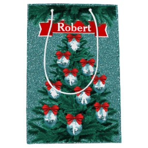Cowboys Cowgirls Roping On Blue Holiday Gift Bag
