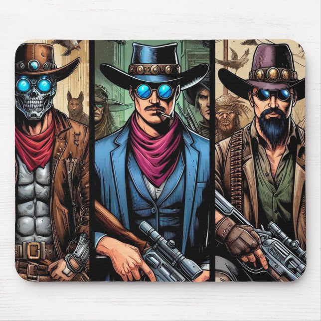 cowboys cyborg comics mouse pad (Front)