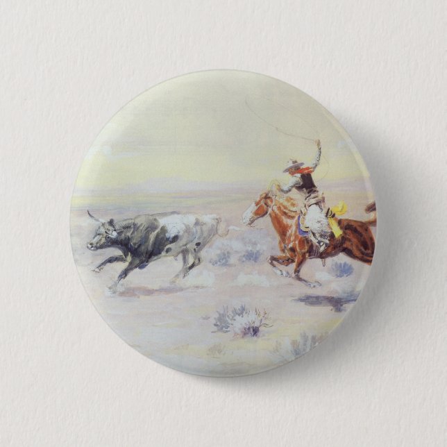 Cowboys from the Bar Triangle by CM Russell 6 Cm Round Badge (Front)