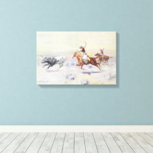 Cowboys from the Bar Triangle by CM Russell Canvas Print