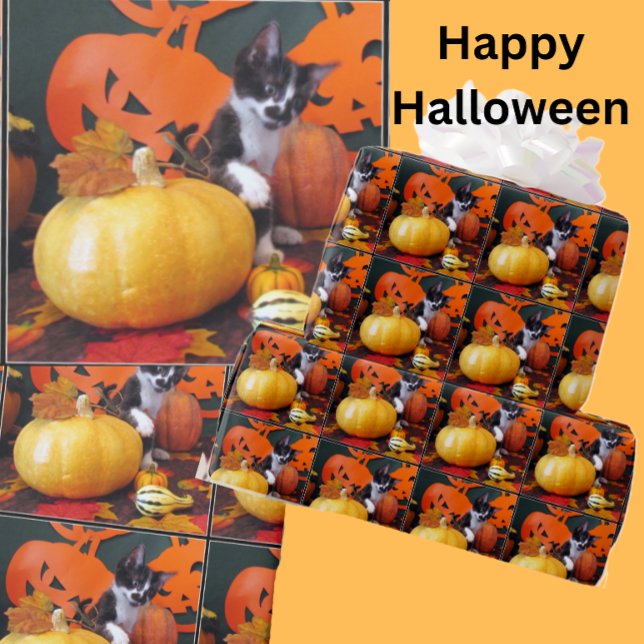 Cowboy's Halloween - Cat / Kitten Wrapping Paper (Creator Uploaded)
