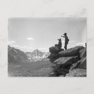 Cowboys on a ridge postcard
