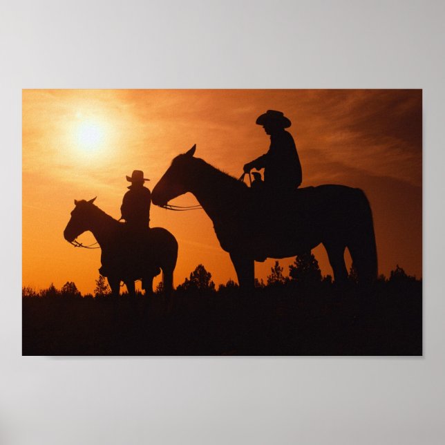 cowboys on horses canvas print (Front)