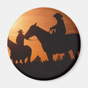 cowboys on horses magnet