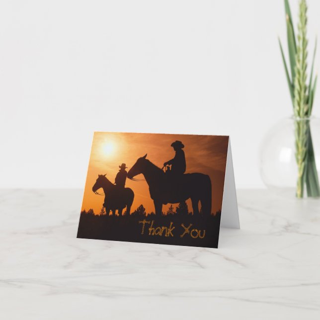cowboys on horses, Thank You Note (Front)
