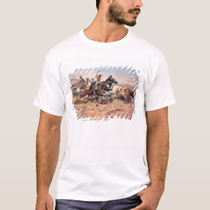 Cowboys roping a steer, 1897 (oil on canvas) T-Shirt