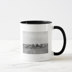 Cowboys Sitting around Chuckwagon Photograph Mug
