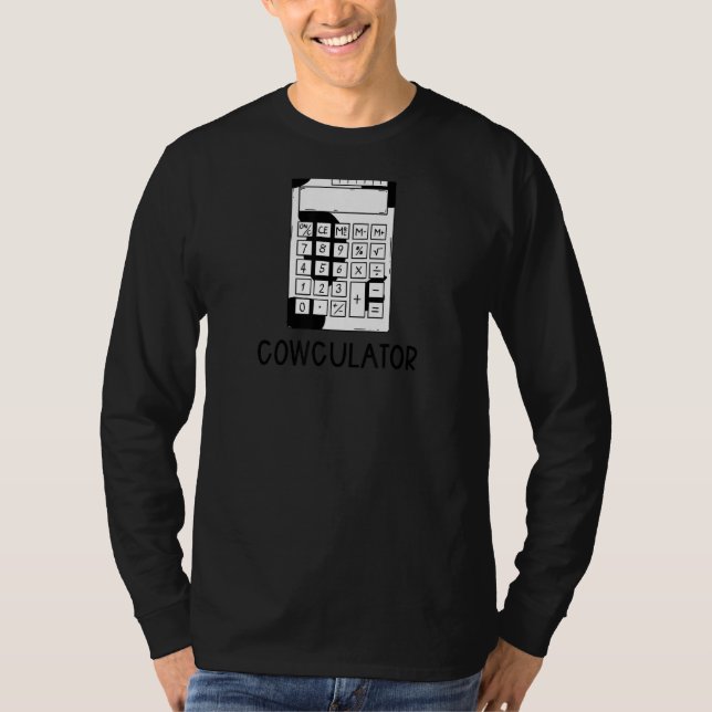 Cowculator  Cute  Calculator Math Teacher T-Shirt (Front)