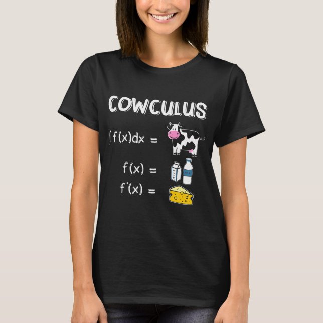 Cowculus Cow Math Nerdy Student Teacher T-Shirt (Front)