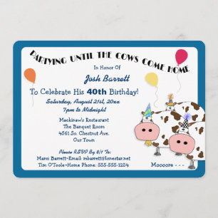 Cowdacious Rounded Cut Birthday Party Invitation