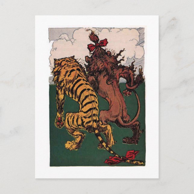 Cowerdly Lion and Tiger Postcard (Front)
