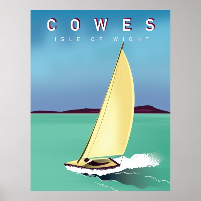 cowes isle of wight travel poster print. (Front)