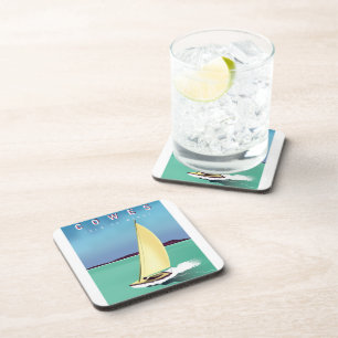 cowes isle of wight travel poster print. coaster