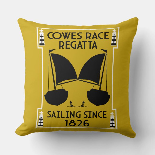 Cowes Isle of Wight Yacht Regatta Cushion (Front)