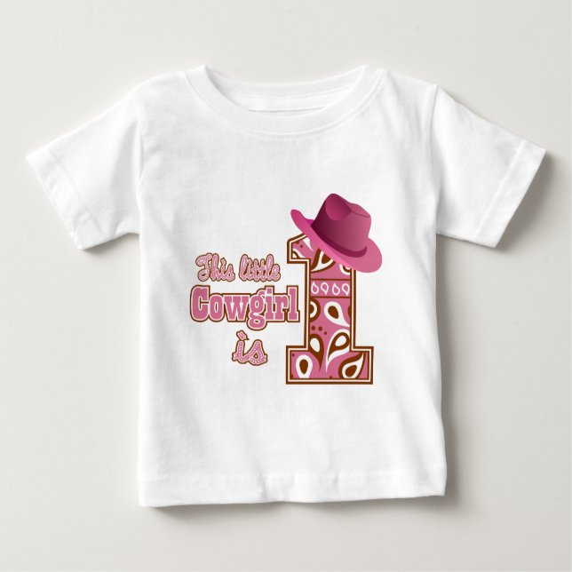 Cowgirl 1st Birthday Baby T-Shirt (Front)