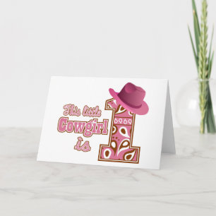 Cowgirl 1st Birthday Card
