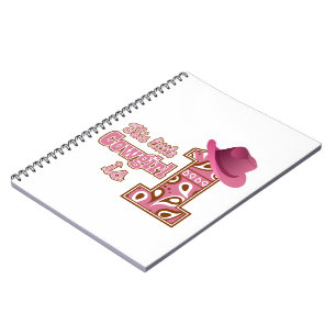 Cowgirl 1st Birthday Spiral Notebook