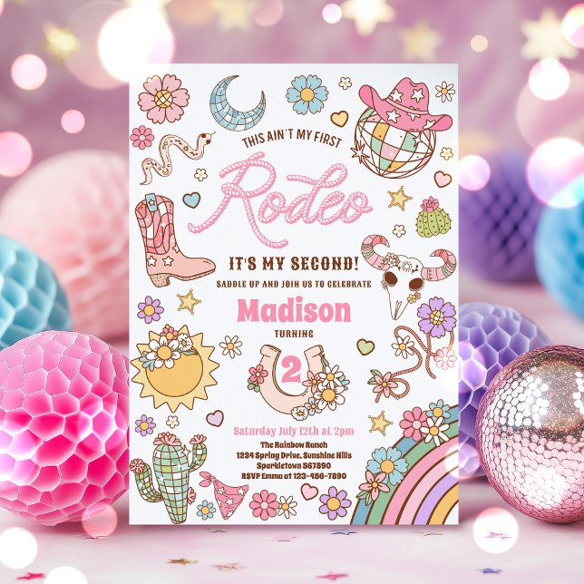 Cowgirl 2nd Birthday This Ain't My First Rodeo Invitation (Creator Uploaded)