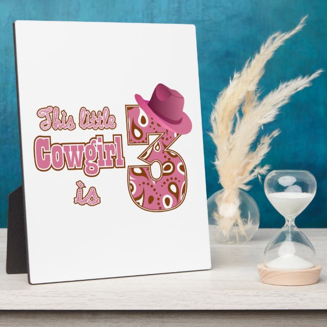Cowgirl 3rd Birthday Plaque (Side)
