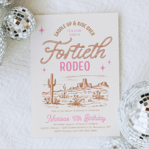 Cowgirl 40th Rodeo Birthday Invitation