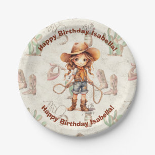 Cowgirl 5th Birthday Bash Invitation Paper Plate