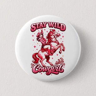 Cowgirl 6 Cm Round Badge