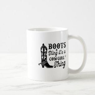 Cowgirl & Boots Bling Its A Cowgirl Thing Hors Coffee Mug