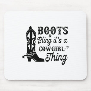 Cowgirl &amp; Boots Bling Its A Cowgirl Thing Hors Mouse Pad