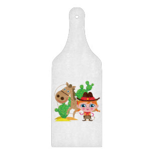 Cowgirl and Horse Cutting Board