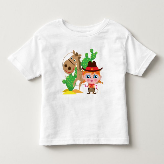 Cowgirl and Horse Toddler T-Shirt (Front)