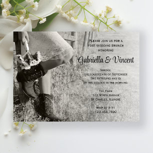 Cowgirl and Sunflowers Country Post Wedding Brunch Invitation