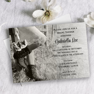 Cowgirl and Sunflowers Country Ranch Bridal Shower Invitation