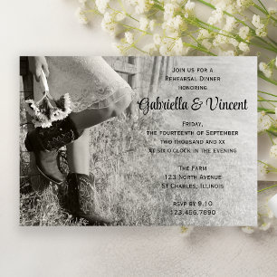 Cowgirl and Sunflowers Country Rehearsal Dinner Invitation