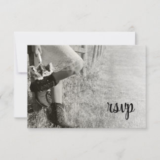 Cowgirl and Sunflowers Country Wedding RSVP Card