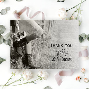 Cowgirl and Sunflowers Country Western Thank You Card