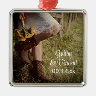 Cowgirl and Sunflowers Country Western Wedding Metal Tree Decoration